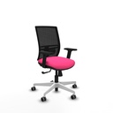 Yunquera sincro malla negra similpiel rosa brazos 2D base blanca ruedas 65mm engomadas