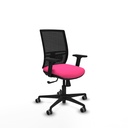 Yunquera sincro malla negra similpiel rosa brazos 2D base nailon ruedas 65mm engomadas