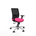 Yunquera sincro malla negra similpiel rosa brazos 2D base aluminio ruedas 65mm engomadas