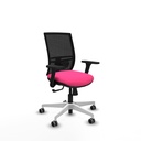 Yunquera sincro malla negra similpiel rosa brazos 3D base blanca ruedas 65mm engomadas