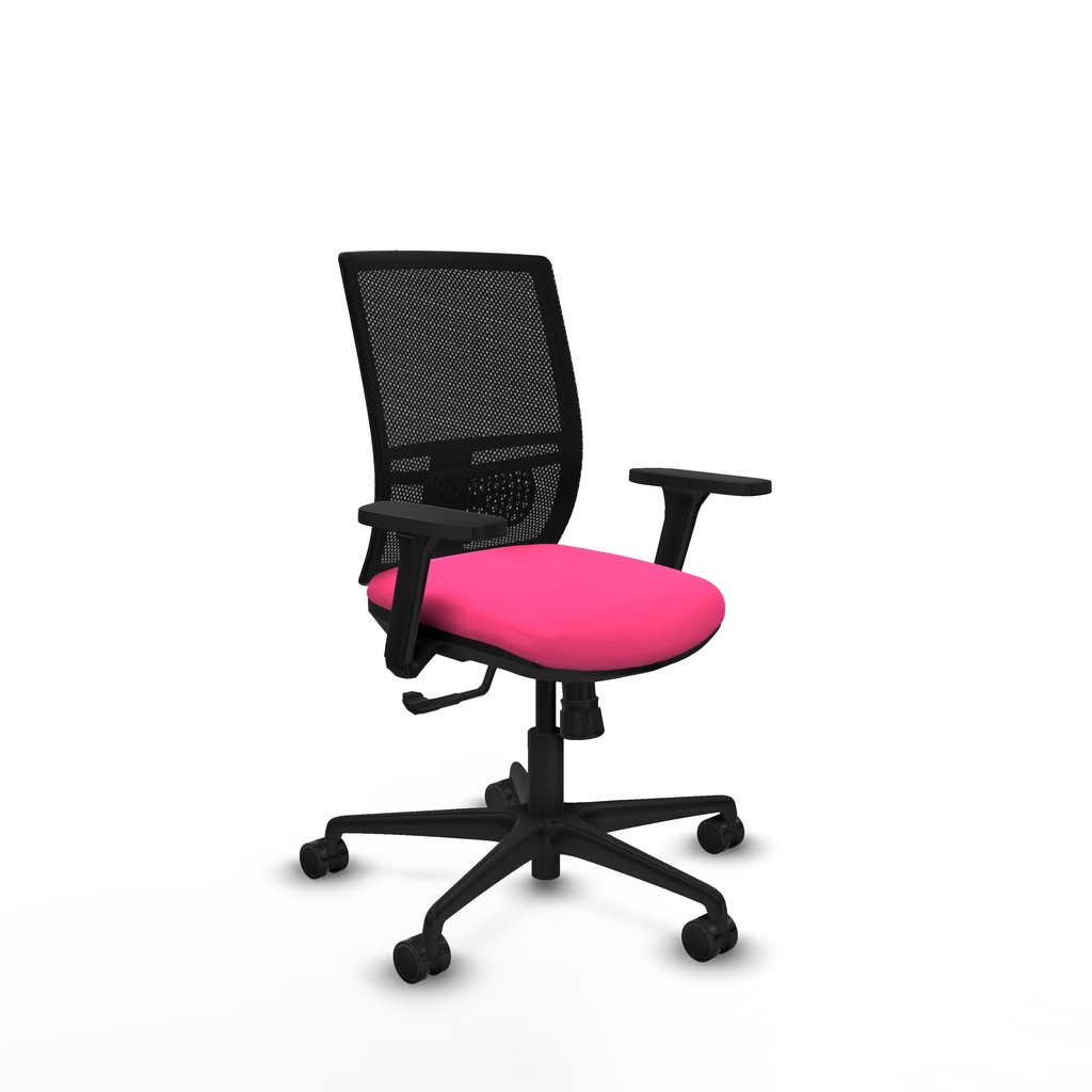 Yunquera sincro malla negra similpiel rosa brazos 3D base nailon ruedas 65mm nailon