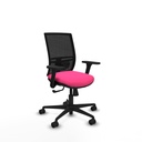 Yunquera sincro malla negra similpiel rosa brazos 3D base nailon ruedas 65mm nailon