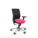 Yunquera sincro malla negra similpiel rosa brazos 3D base aluminio ruedas 65mm engomadas