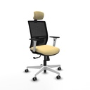 Yunquera sincro malla negra similpiel crema brazos blancos base blanca cabecero 1D ruedas 65mm engomadas