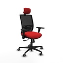Yunquera sincro malla negra similpiel rojo brazos 3D base nailon cabecero 1D ruedas 65mm engomadas