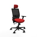 Yunquera sincro malla negra similpiel rojo brazos 3D base nailon cabecero 1D ruedas 65mm nailon