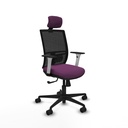 Yunquera sincro malla negra similpiel morado brazos blancos base nailon cabecero 1D ruedas 65mm nailon