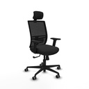 Yunquera sincro malla negra similpiel negro brazos 2D base nailon cabecero 1D ruedas 65mm engomadas