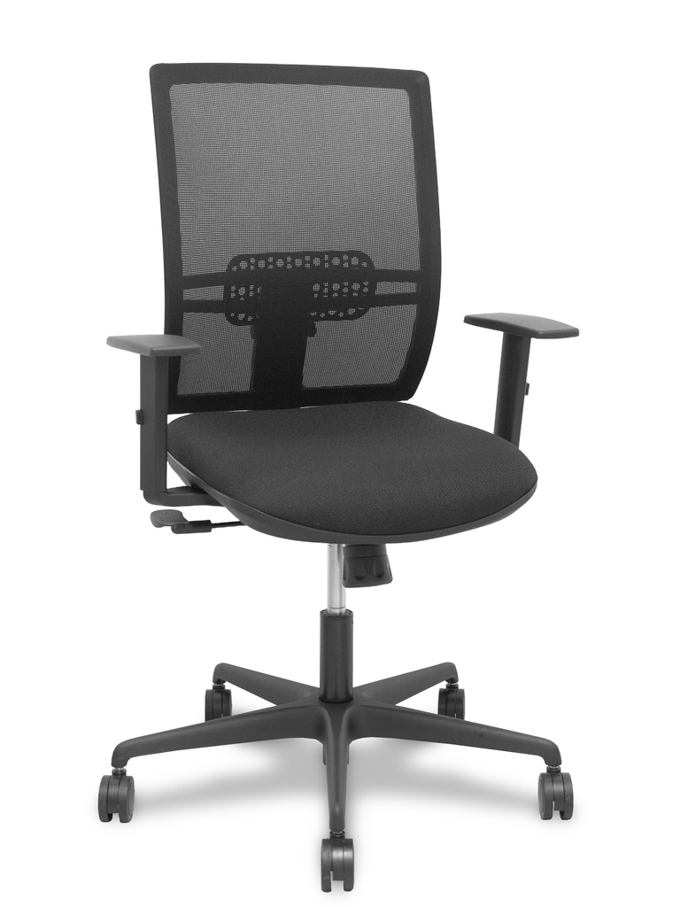 Silla Yunquera sincro malla negra bali negro brazo regulable.