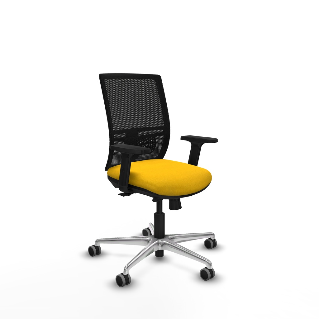 Yunquera traslack malla negra bali amarillo brazos 2D base aluminio ruedas 65mm engomadas