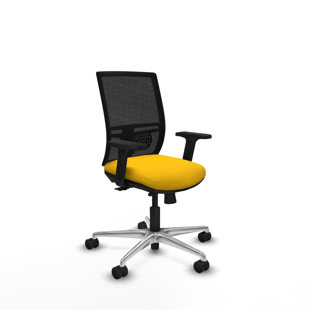 Yunquera traslack malla negra bali amarillo brazos 2D base aluminio ruedas 65mm nailon
