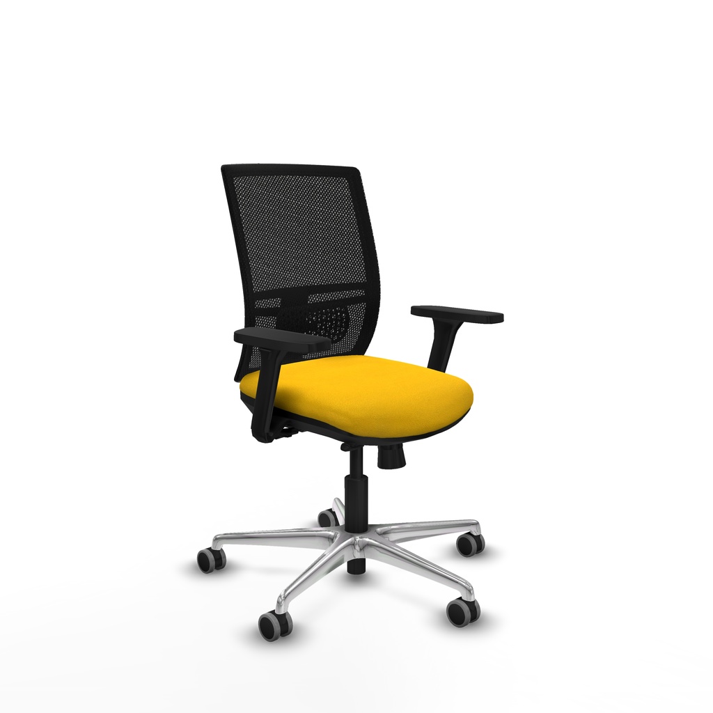 Yunquera traslack malla negra bali amarillo brazos 3D base aluminio ruedas 65mm engomadas