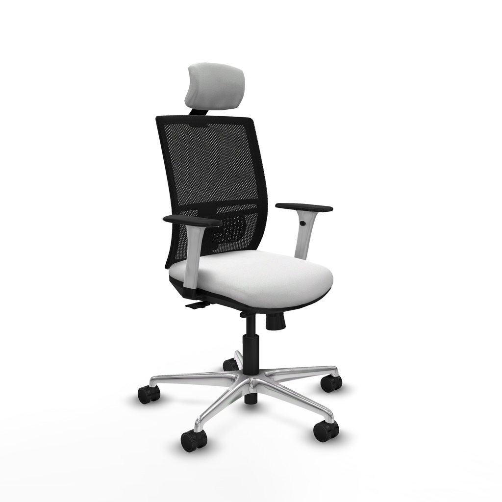 Yunquera traslack malla negra bali blanco brazos blancos base aluminio cabecero 1D ruedas 65mm nailon