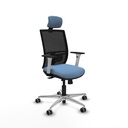 Yunquera traslack malla negra bali azul cielo brazos blancos base aluminio cabecero 1D ruedas 65mm engomadas