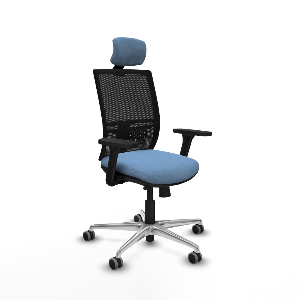 Yunquera traslack malla negra bali azul cielo brazos 3D base aluminio cabecero 1D ruedas 65mm engomadas