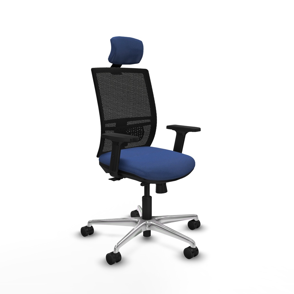 Yunquera traslack malla negra bali azul marino brazos 2D base aluminio cabecero 1D ruedas 65mm nailon