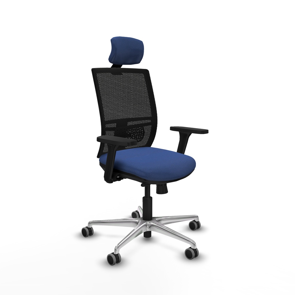 Yunquera traslack malla negra bali azul marino brazos 3D base aluminio cabecero 1D ruedas 65mm engomadas