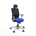 Yunquera traslack malla negra bali azul brazos blancos base aluminio cabecero 1D ruedas 65mm engomadas
