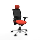 Yunquera traslack malla negra bali naranja oscuro brazos 3D base aluminio cabecero 1D ruedas 65mm nailon
