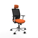Yunquera traslack malla negra bali naranja brazos blancos base aluminio cabecero 1D ruedas 65mm nailon