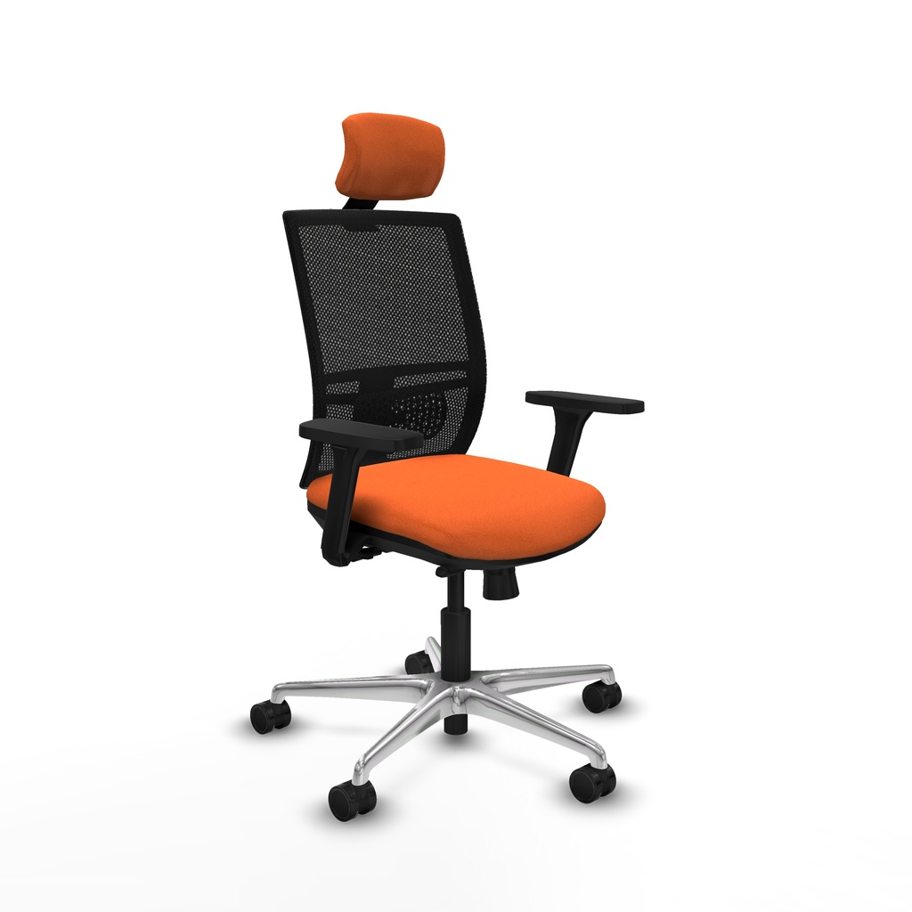 Yunquera traslack malla negra bali naranja brazos 3D base aluminio cabecero 1D ruedas 65mm nailon