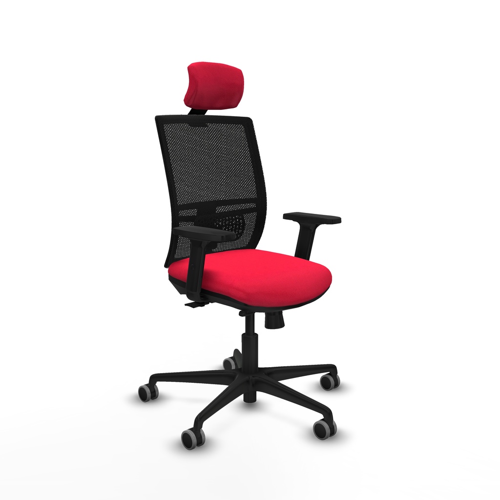 Yunquera traslack malla negra bali rojo brazos 2D base nailon cabecero 1D ruedas 65mm engomadas