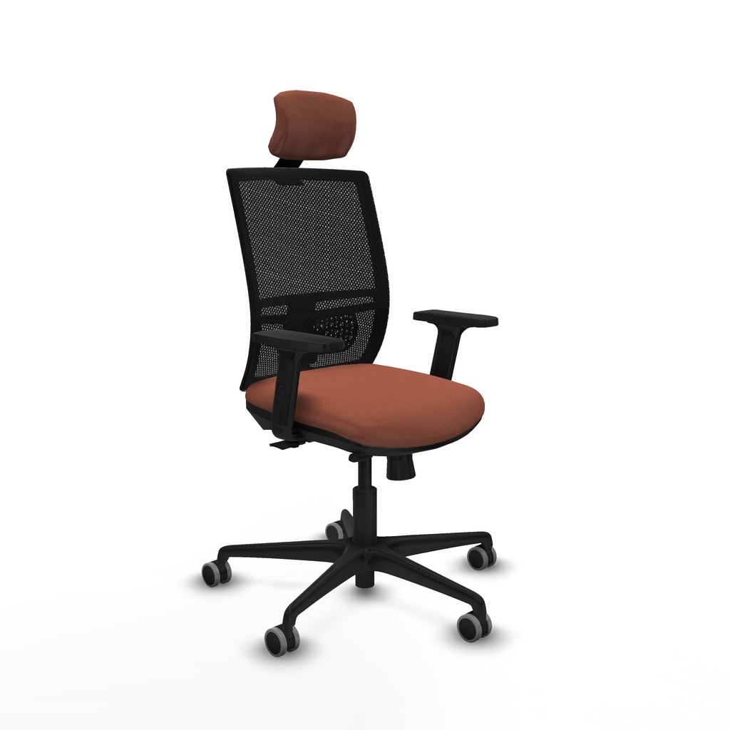 Yunquera traslack malla negra bali marrón brazos 2D base nailon cabecero 1D ruedas 65mm engomadas