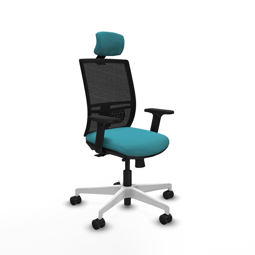 Yunquera traslack malla negra bali turquesa brazos 2D base blanca cabecero 1D ruedas 65mm nailon