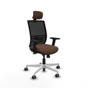 Yunquera traslack malla negra bali marrón oscuro brazos 2D base blanca cabecero 1D ruedas 65mm engomadas