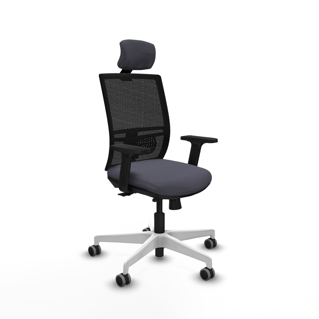 Yunquera traslack malla negra bali gris oscuro brazos 2D base blanca cabecero 1D ruedas 65mm engomadas