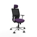 Yunquera traslack malla negra bali morado brazos blancos base aluminio cabecero 1D ruedas 65mm engomadas