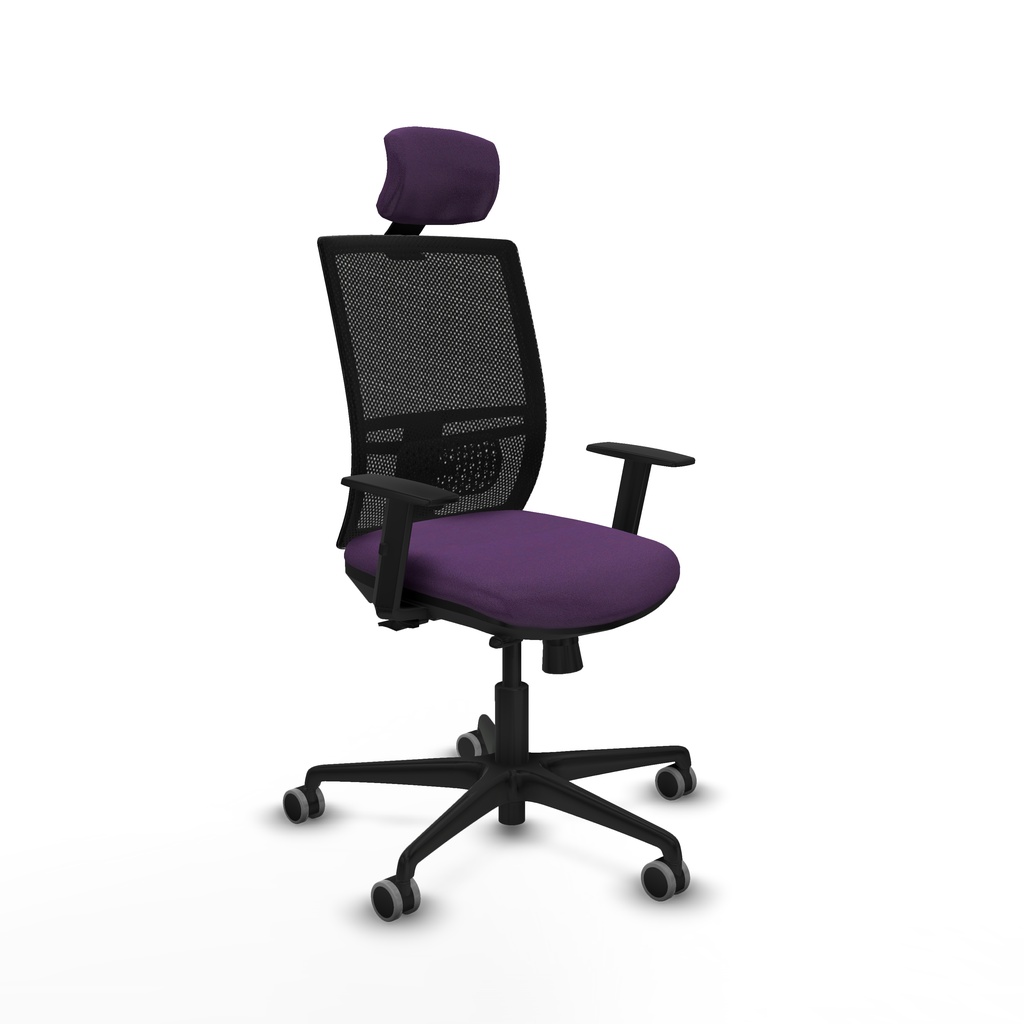 Yunquera traslack malla negra bali morado brazos 1D base nailon cabecero 1D ruedas 65mm engomadas