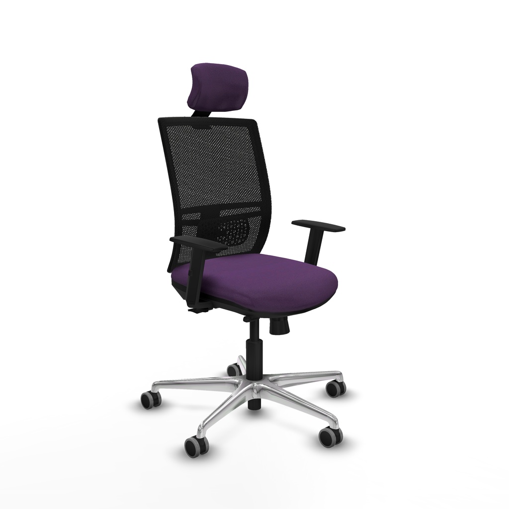 Yunquera traslack malla negra bali morado brazos 1D base aluminio cabecero 1D ruedas 65mm engomadas