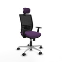 Yunquera traslack malla negra bali morado brazos 1D base aluminio cabecero 1D ruedas 65mm nailon