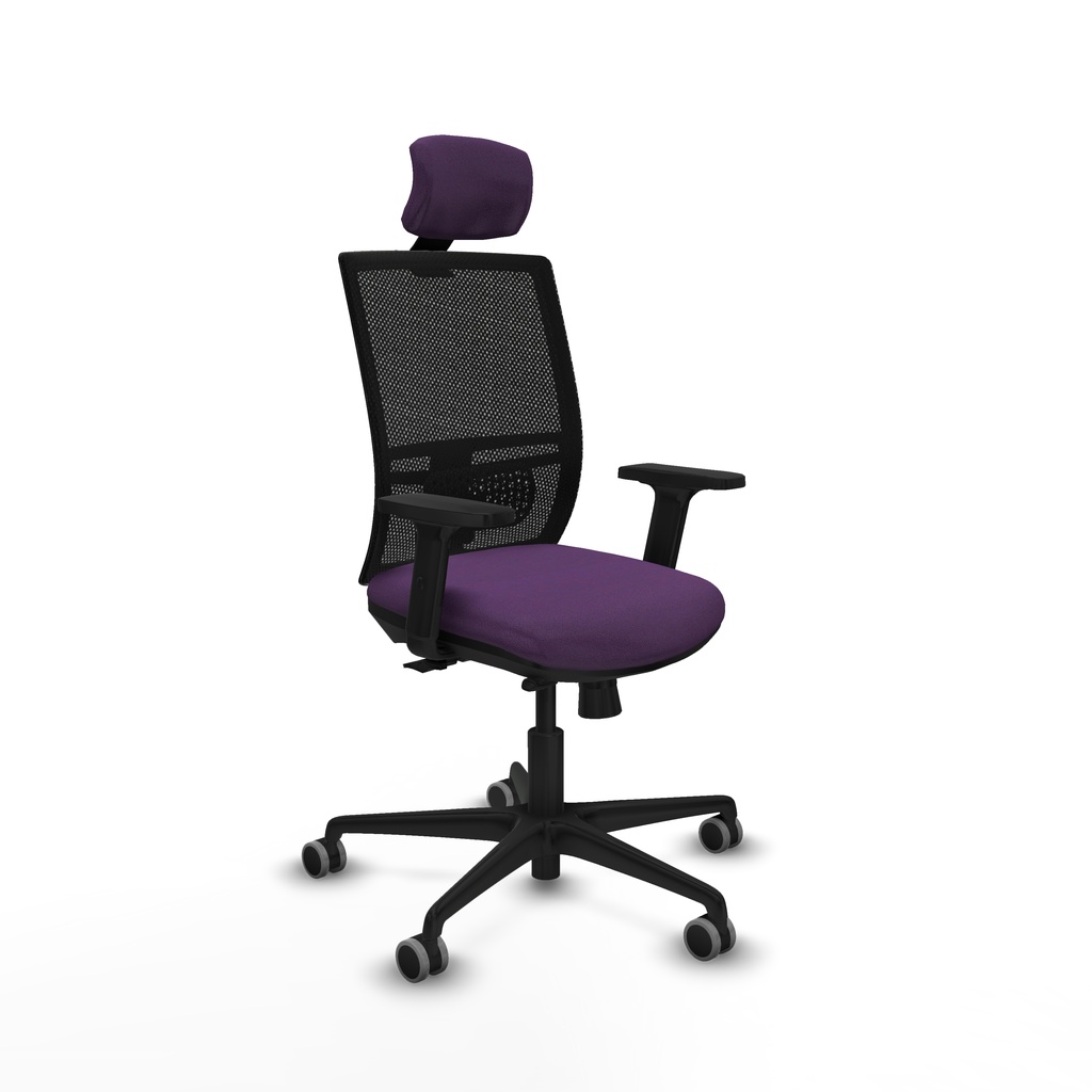 Yunquera traslack malla negra bali morado brazos 2D base nailon cabecero 1D ruedas 65mm engomadas