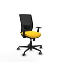 Yunquera traslack malla negra similpiel amarillo brazos 1D base nailon ruedas 65mm engomadas
