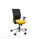 Yunquera traslack malla negra similpiel amarillo brazos 1D base aluminio ruedas 65mm nailon