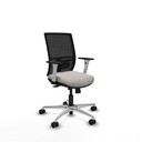 Yunquera traslack malla negra similpiel blanco brazos blancos base aluminio ruedas 65mm nailon