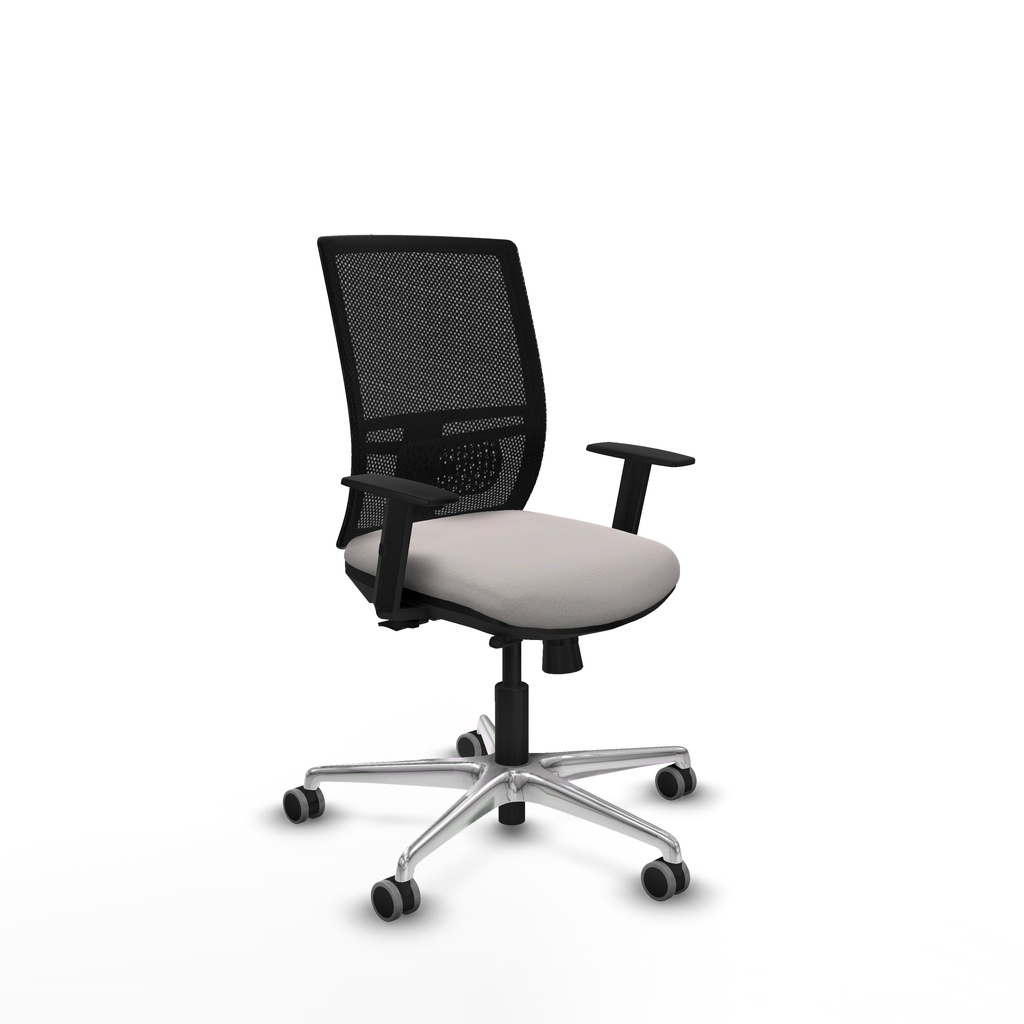 Yunquera traslack malla negra similpiel blanco brazos 1D base aluminio ruedas 65mm engomadas