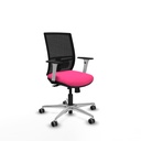Yunquera traslack malla negra similpiel rosa brazos blancos base aluminio ruedas 65mm engomadas