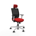 Yunquera traslack malla negra similpiel rojo brazos blancos base blanca cabecero 1D ruedas 65mm engomadas