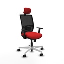 Yunquera traslack malla negra similpiel rojo brazos 1D base blanca cabecero 1D ruedas 65mm nailon