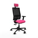 Bormate asincro malla negra similpiel rosa brazos 2D base nailon cabecero 2D ruedas 65mm nailon