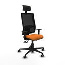 Bormate asincro malla negra similpiel naranja brazos 1D base nailon cabecero fijo ruedas 65mm engomadas
