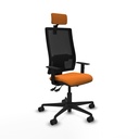 Bormate asincro malla negra similpiel naranja brazos 1D base nailon cabecero 2D ruedas 65mm nailon