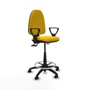 Taburete Aýna AS bali amarillo brazos fijos base poliamida ruedas engomadas 50mm