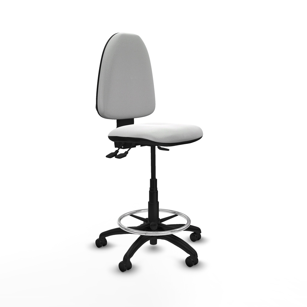 Taburete Aýna AS bali blanco base poliamida ruedas engomadas 50mm