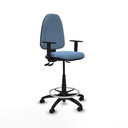 Taburete Aýna AS bali azul cielo brazos 1D base poliamida ruedas engomadas 50mm