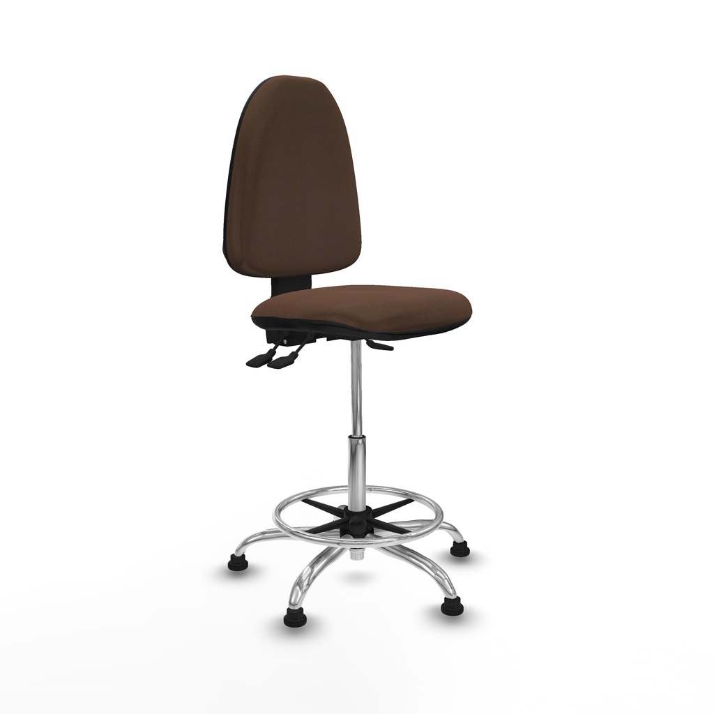 Taburete Aýna AS bali marrón oscuro base cromada topes