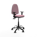 Taburete Aýna AS bali rosa brazos 1D base poliamida ruedas autofrenantes 50mm